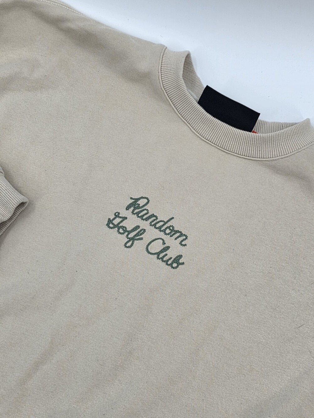 Random Golf Club Crew Neck Pullover Sweater Tan Men's Large L